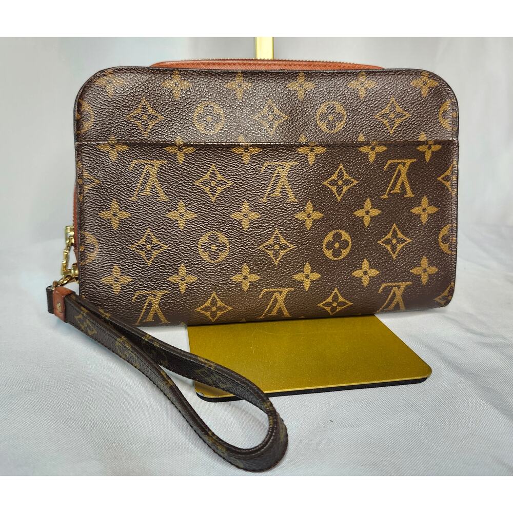 Louis Vuitton Monogram Orsay Clutch Wristlet Bag Canvas